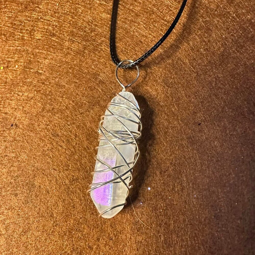 Hand wrapped Angel aura necklace